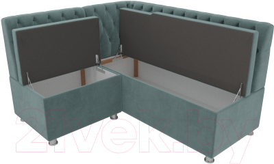 Уголок кухонный мягкий Лига Диванов Мирта 262 левый / 107587 (велюр, бирюзовый)