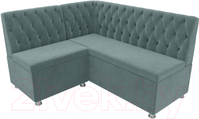 Уголок кухонный мягкий Лига Диванов Мирта 262 левый / 107587 (велюр, бирюзовый)