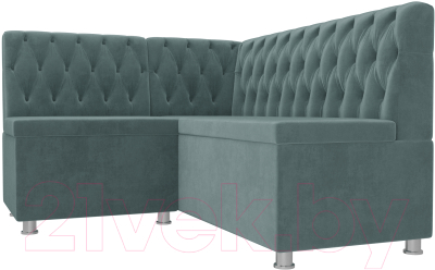 Уголок кухонный мягкий Лига Диванов Мирта 262 левый / 107587 (велюр, бирюзовый)