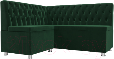 Уголок кухонный мягкий Лига Диванов Мирта 262 левый / 107589 (велюр, зеленый) - фото