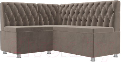 Уголок кухонный мягкий Лига Диванов Мирта 262 левый / 107590 (велюр, коричневый) - фото