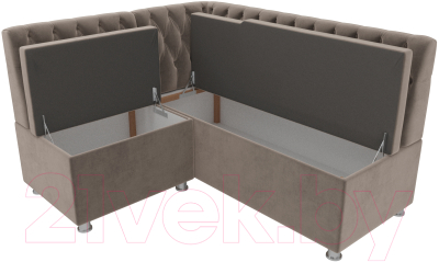 Уголок кухонный мягкий Лига Диванов Мирта 262 левый / 107590 (велюр, коричневый)