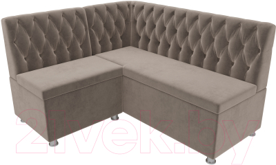 Уголок кухонный мягкий Лига Диванов Мирта 262 левый / 107590 (велюр, коричневый)