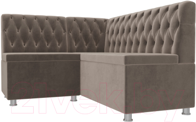 Уголок кухонный мягкий Лига Диванов Мирта 262 левый / 107590 (велюр, коричневый)