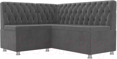 Уголок кухонный мягкий Лига Диванов Мирта 262 левый / 107591 (велюр, серый) - фото