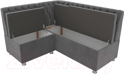 Уголок кухонный мягкий Лига Диванов Мирта 262 левый / 107591 (велюр, серый)