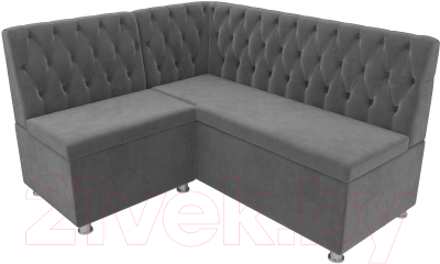 Уголок кухонный мягкий Лига Диванов Мирта 262 левый / 107591 (велюр, серый)