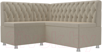 Уголок кухонный мягкий Лига Диванов Мирта 262 левый / 107594 (микровельвет, бежевый) - фото