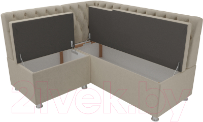 Уголок кухонный мягкий Лига Диванов Мирта 262 левый / 107594 (микровельвет, бежевый)