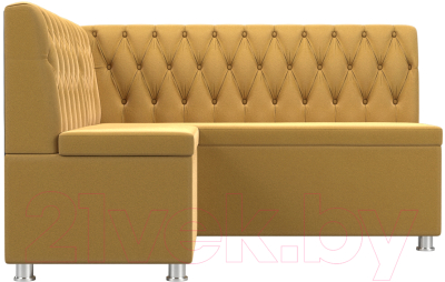 Уголок кухонный мягкий Лига Диванов Мирта 262 левый / 107595 (микровельвет, желтый)