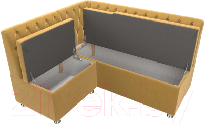 Уголок кухонный мягкий Лига Диванов Мирта 262 левый / 107595 (микровельвет, желтый)