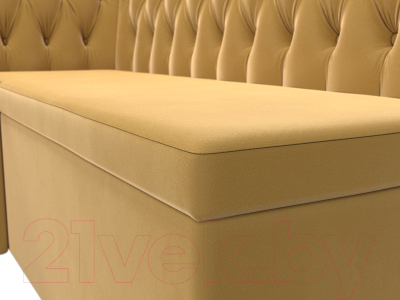 Уголок кухонный мягкий Лига Диванов Мирта 262 левый / 107595 (микровельвет, желтый)