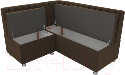 Уголок кухонный мягкий Лига Диванов Мирта 262 левый / 107598 (микровельвет, коричневый)