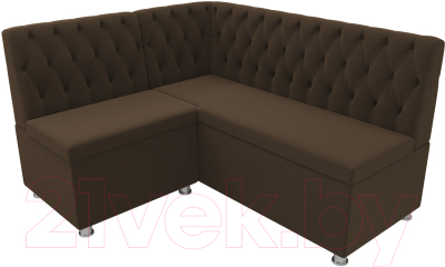 Уголок кухонный мягкий Лига Диванов Мирта 262 левый / 107598 (микровельвет, коричневый)