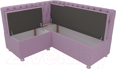 Уголок кухонный мягкий Лига Диванов Мирта 262 левый / 107599 (микровельвет, сиреневый)