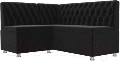 Уголок кухонный мягкий Лига Диванов Мирта 262 левый / 107601 (микровельвет, черный) - фото