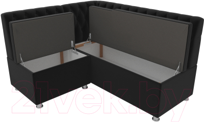 Уголок кухонный мягкий Лига Диванов Мирта 262 левый / 107601 (микровельвет, черный)
