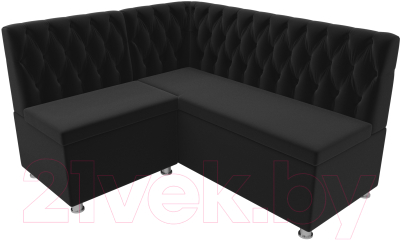 Уголок кухонный мягкий Лига Диванов Мирта 262 левый / 107601 (микровельвет, черный)