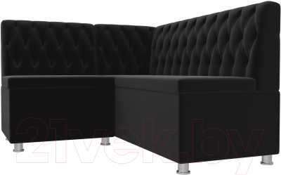 Уголок кухонный мягкий Лига Диванов Мирта 262 левый / 107601 (микровельвет, черный)