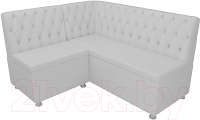 Уголок кухонный мягкий Лига Диванов Мирта 262 левый / 107606 (экокожа, белый)