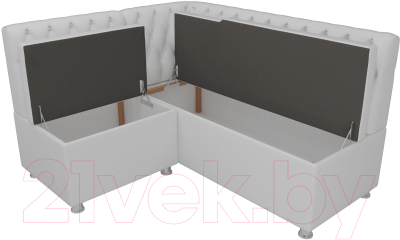 Уголок кухонный мягкий Лига Диванов Мирта 262 левый / 107606 (экокожа, белый)