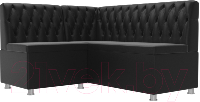 Уголок кухонный мягкий Лига Диванов Мирта 262 левый / 107608 (экокожа, черный) - фото