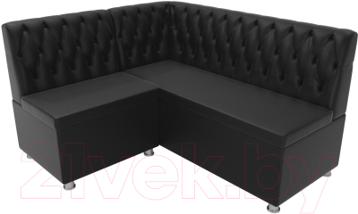Уголок кухонный мягкий Лига Диванов Мирта 262 левый / 107608 (экокожа, черный)