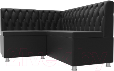 Уголок кухонный мягкий Лига Диванов Мирта 262 левый / 107608 (экокожа, черный)
