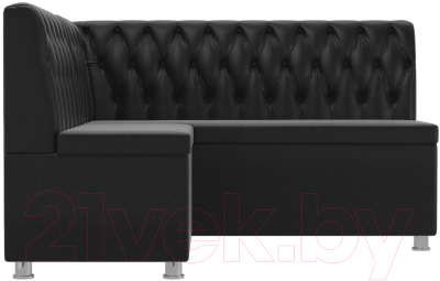 Уголок кухонный мягкий Лига Диванов Мирта 262 левый / 107608 (экокожа, черный)
