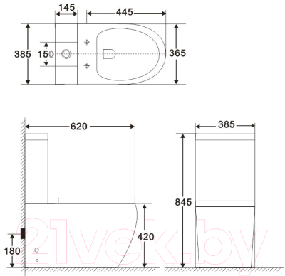 Унитаз напольный BelBagno BB051CPR