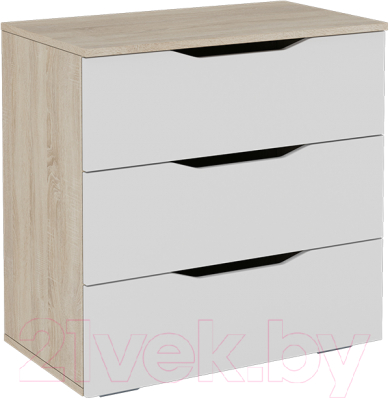 Комод ТриЯ Тип 3 (дуб сонома/белый ясень) - фото
