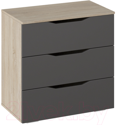 Комод ТриЯ Тип 3 (дуб сонома/графит серый) - фото
