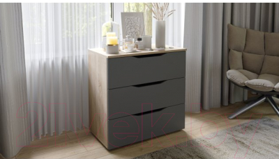 Комод ТриЯ Тип 3 (дуб сонома/графит серый)