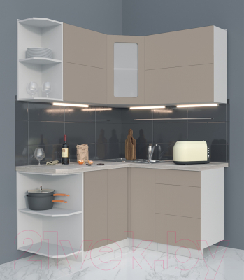 Готовая кухня Интерлиния Мила Матте 1.5x1.4 А левая