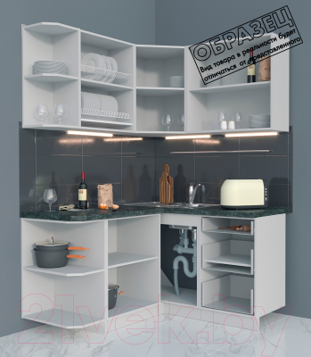 Готовая кухня Интерлиния Мила Матте 1.5x1.4 А левая