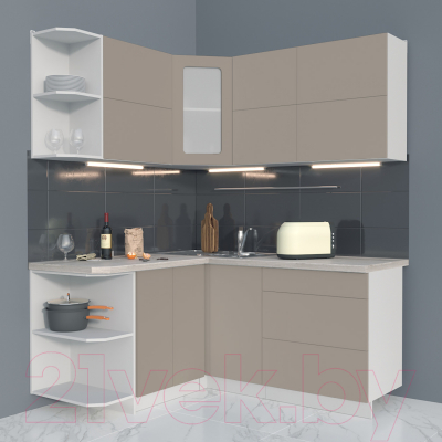 Готовая кухня Интерлиния Мила Матте 1.5x1.7 А левая