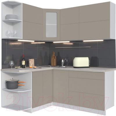 Готовая кухня Интерлиния Мила Матте 1.5x1.8 А левая - фото