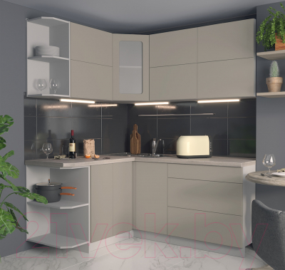 Готовая кухня Интерлиния Мила Матте 1.5x1.8 А левая