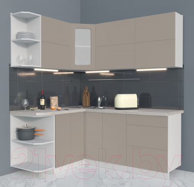 Готовая кухня Интерлиния Мила Матте 1.5x1.9 А левая