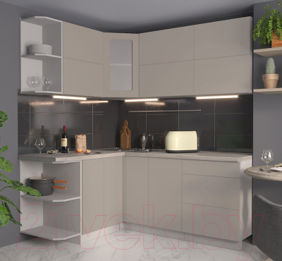 Готовая кухня Интерлиния Мила Матте 1.5x1.9 А левая