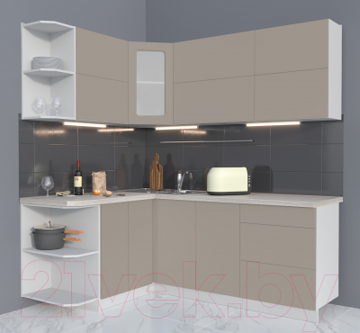 Готовая кухня Интерлиния Мила Матте 1.5x2.0 А левая