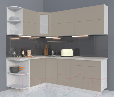 Готовая кухня Интерлиния Мила Матте 1.5x2.2 А левая