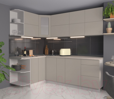 Готовая кухня Интерлиния Мила Матте 1.5x2.3 А левая