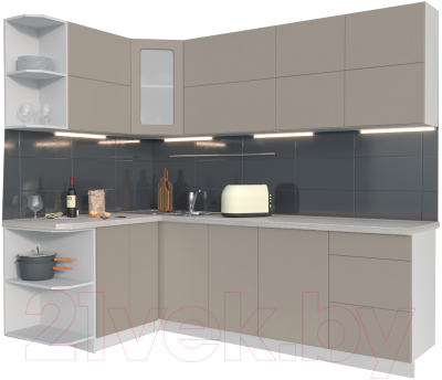 Готовая кухня Интерлиния Мила Матте 1.5x2.4 А левая - фото