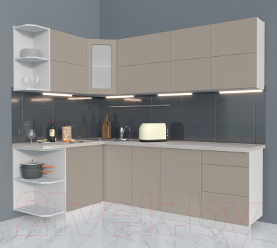 Готовая кухня Интерлиния Мила Матте 1.5x2.4 А левая