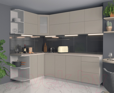 Готовая кухня Интерлиния Мила Матте 1.5x2.4 А левая