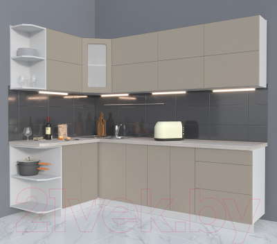 Готовая кухня Интерлиния Мила Матте 1.5x2.5 А левая