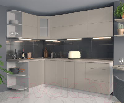 Готовая кухня Интерлиния Мила Матте 1.5x2.5 А левая