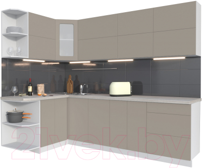 Готовая кухня Интерлиния Мила Матте 1.5x2.6 А левая - фото