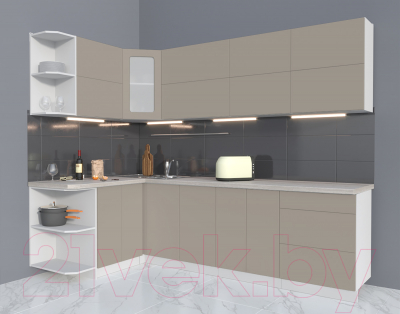 Готовая кухня Интерлиния Мила Матте 1.5x2.6 А левая